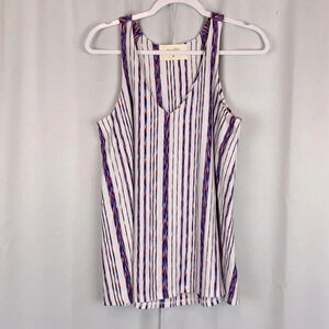Anthropologie Puella Women’s XS Flowy V-Neck Sleeveless‎ Multi Color Top